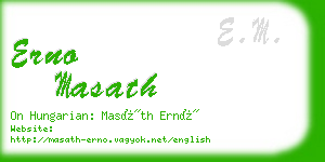 erno masath business card